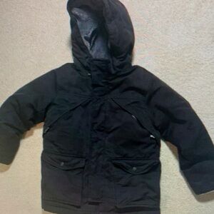 Kids Black Hooded Jacket